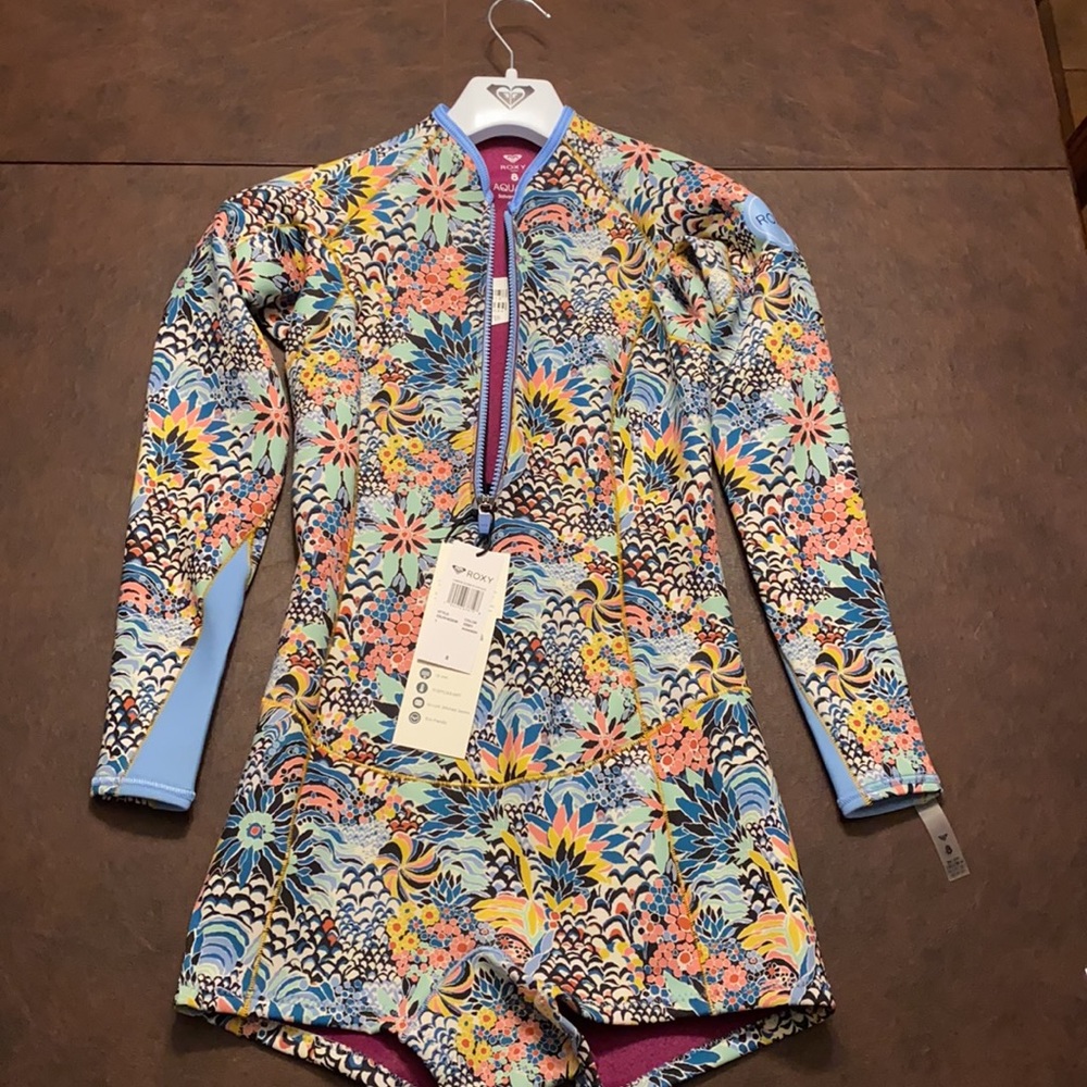 NWT ROXY x LIBERTY 1.5mm Marine Bloom Front Zip Springsuit